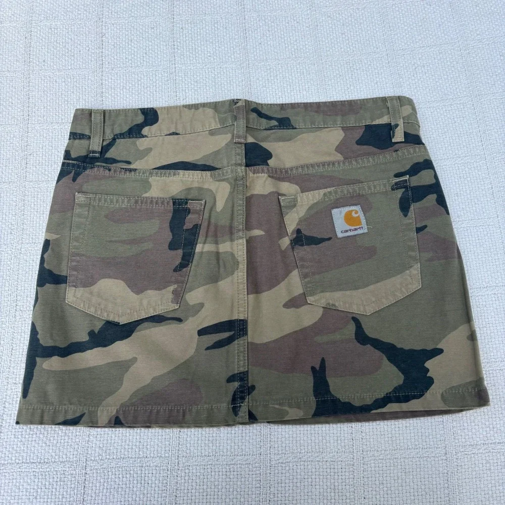 Women's 27 CARHARTT Y2K SS 2007 Camouflage Camo Revival Mini Skirt RARE